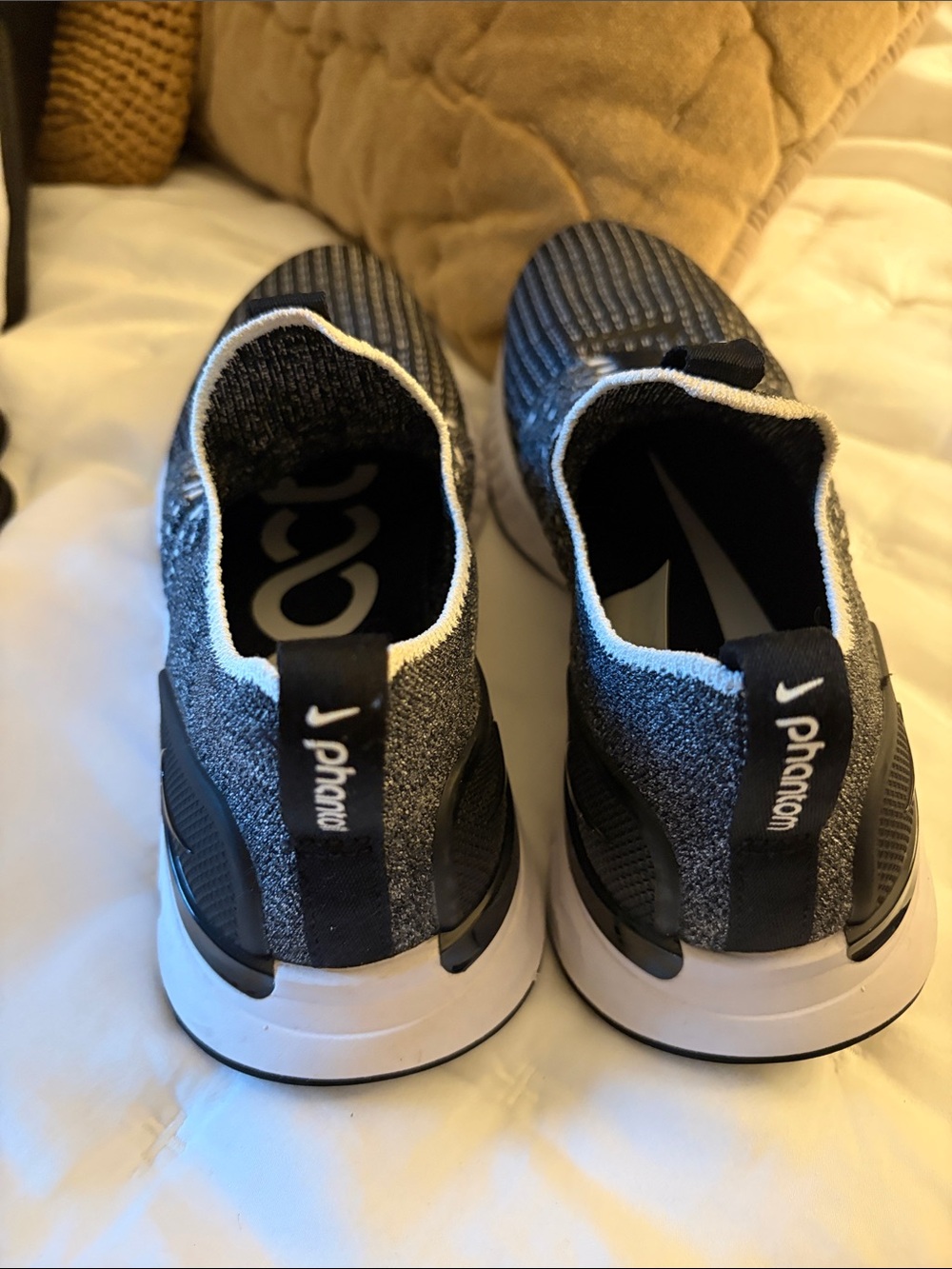 Nike Men’s Black & White Knit Slip-On Sneakers - Picture 2 of 5